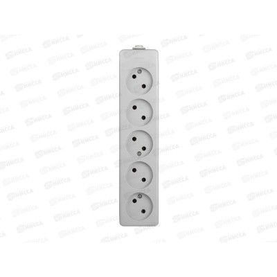 Колодка ЭРА K-5 5 розеток без зазeмления белая *10/40 Колодка ЭРА K-5 5 розеток без зазeмления белая *10/40
