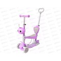 Самокат 3-х колесный до 40кг lilac 3в1, светящиеся колеса, 413081
