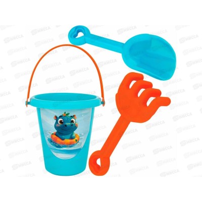 Набор песочный КРОКОТАМ Бегемотик 3пр., голубо-красный ПН9-Г *30