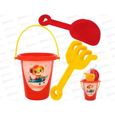 Набор песочный КРОКОТАМ Львёнок 3пр., красно-желтый, ПН9-К  *30