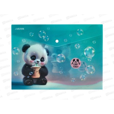 Папка-конверт пл. на кноп deVENTE 330*235 Yummy Panda A4 180мкр3079561