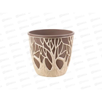 Кашпо "Форест" 3,5л Пудровый/мокачино КШ-2096 *16 Кашпо "Форест" 3,5л Пудровый/мокачино КШ-2096 *16