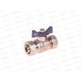 Кран шаровый для МП труб F 20*20 В цанга-цанга бабочка, 00873 *10/100