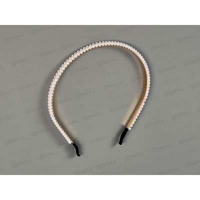 Ободок металл жемчуг 2 ряда №10499