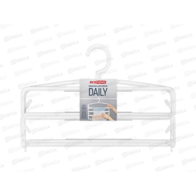Вешалка для брюк антискользящая Daily с крючком Белый 434286016 БП *16 Вешалка для брюк антискользящая Daily с крючком Белый 434286016 БП *16