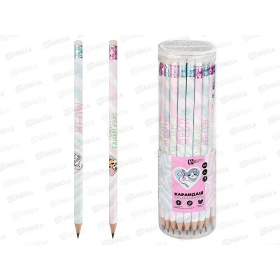 Карандаш ч/г ФЕН Котики с друзьями НВ трехгр. светл. дерево, 70087 *36