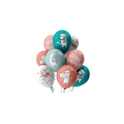 Набор шаров рис. "Happy Birthday!" розово-голубой 30см (25шт), ШВ-9812 Набор шаров рис. "Happy Birthday!" розово-голубой 30см (25шт), ШВ-9812