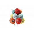Набор шаров рис. "Поздравляю!" оранж.-бирюз. 30см (25шт), ШВ-9826