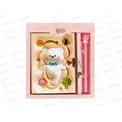 Блокнот дет.+ручка+замочек Basir Мишки в под упак. MC-7477 *1 Блокнот дет.+ручка+замочек Basir Мишки в под упак. MC-7477 *1