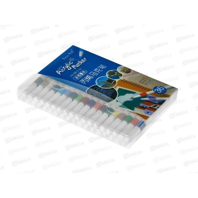 Маркеры BASIR акриловые 36цв. в/о 1-2,4мм HT-34-36 *1