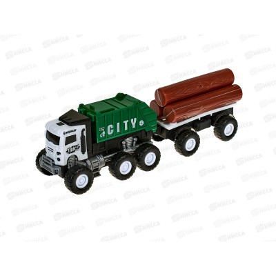 Набор "Фермер" 2445493 инерц. машинки, 3 бревна, в пакете Набор "Фермер" 2445493 инерц. машинки, 3 бревна, в пакете