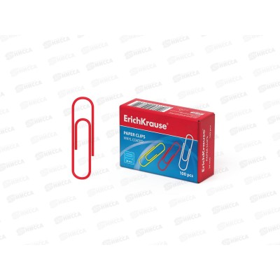 Скрепки EK 28мм 100шт, винил., ассорти 24871 *10/300