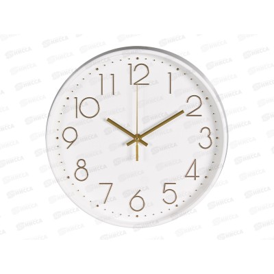 Часы настенные &quot21 Век&quot 3017-001 круглые d=30 см, Классика,белый+золото Рубин