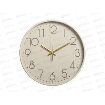 Часы настенные &quot21 Век&quot 3017-004 круглые d=30 см, Классика,бежево-серый Рубин