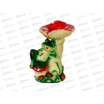 Фигура садовая из гипса "Лягушка на привале по мухомором" (410*350мм) арт.454 Фигура садовая из гипса "Лягушка на привале по мухомором" (410*350мм) арт.454