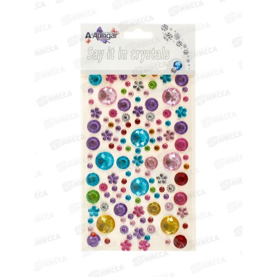 Наклейки-стразы акрил. Alingar Сияющие круги. микс. AL10191*12 Наклейки-стразы акрил. Alingar Сияющие круги. микс. AL10191*12