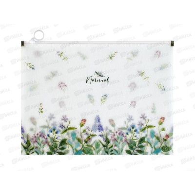 Папка на молнии Hatber А4 Natural flowers 180мк 33479
