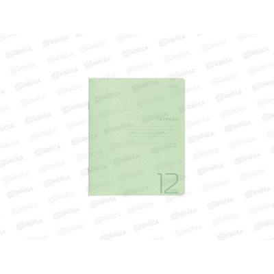 Тетрадь 12л лин Hatber пласт.обл. зеленая, 083408 *20/360