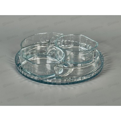 Менажница 4-х секционная Lavin 24см PD1147GCL с блюдом в подар упаков