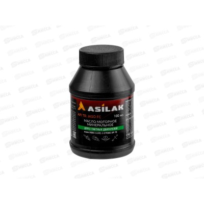 Масло моторное 2-тактное минеральное ASILAK 100мл (JASO FC, API TВ) *24