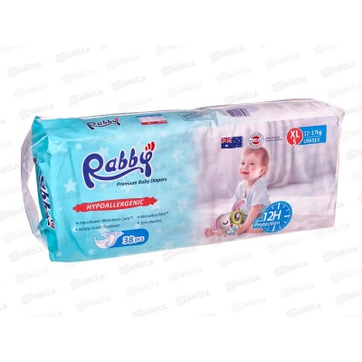 RABBY Подгузники детские 12-17кг XL 38шт *4 RO1P-XL-38 RABBY Подгузники детские 12-17кг XL 38шт *4 RO1P-XL-38
