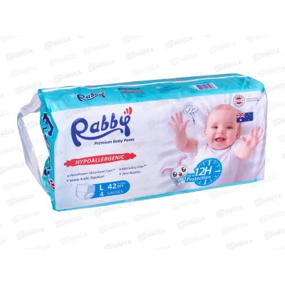 RABBY Подгузники детские 9-14кг L 42шт *4 RO1P-L-42 RABBY Подгузники детские 9-14кг L 42шт *4 RO1P-L-42