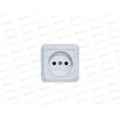 Розетка ОЛИМП 1-местная открытой установки, без заземления, 16А, 220В белая,керамика, O0022*10