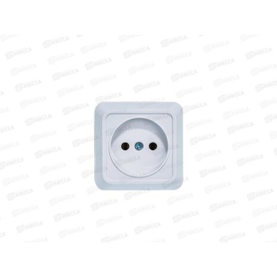 Розетка ОЛИМП 1-местная открытой установки, без заземления, 16А, 220В белая,керамика, O0022*10