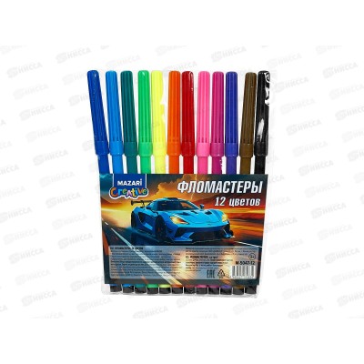 Фломастеры 12цв. MAZARI Машина вент.колп.,, M-5047-12 *12/240