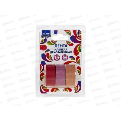Скотч 1,5*3м декорат. MAZARI 3шт. M-1355В *12 Скотч 1,5*3м декорат. MAZARI 3шт. M-1355В *12