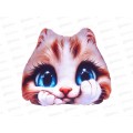 Подушка декоративная мордочка Котик 30см МТГ01104 Levatoys в пак.