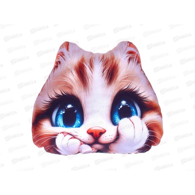Подушка декоративная мордочка Котик 30см МТГ01104 Levatoys в пак.