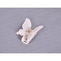 Краб пластик "Бабочка" перламутровая со стразами №2033