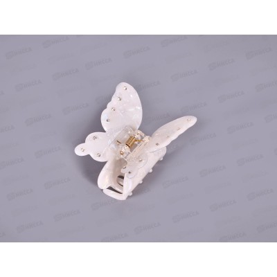 Краб пластик "Бабочка" перламутровая со стразами №2033