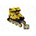 Ролики Dvizhok р.М 34-37 раздв., свет 1 кол, черно-желтый, 141V-670-2