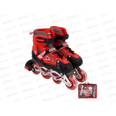 Ролики Dvizhok р.S 30-33 раздв., свет 1 кол, черно-красный, 141V-670-7