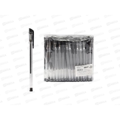 Ручка гел. Legend черная, 0,7мм, прозр. корпус, РГ-0653 *100