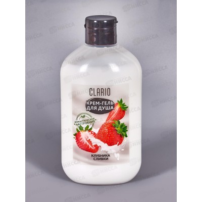 Clario Крем-гель для душа Клубника и сливки деликатное очищение 400мл *5