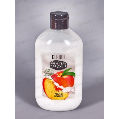 Clario Крем-гель для душа Персик и сливки Нежное очищение 400мл *5