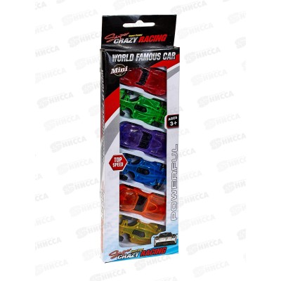 Набор машинок "Гонщики" 6шт, 1002177 Набор машинок "Гонщики" 6шт, 1002177
