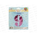 Шар фольгированный &quotЦифра 9&quot розовый  Акад MNZP-PN9-BLN16-H1 *10