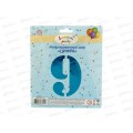 Шар фольгированный &quotЦифра 9&quot голубой  Акад MNZP-BL9-BLN16-H1 *10