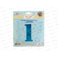 Шар фольгированный "Цифра 1" голубой  Акад MNZP-BL1-BLN16-H1 *10