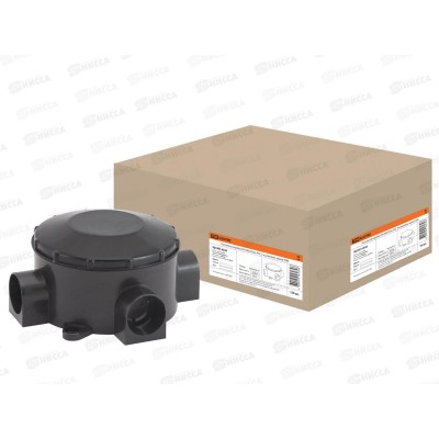 Коробка распаячная TDM ОП D80*35мм  IP42, 3х рожковая черная, 4044 *10/120
