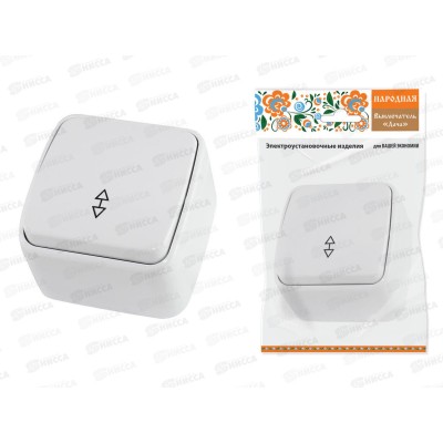 Переключатель TDM 1-клавишный на 2 направления отк уст IP20 10А белый Дача 0003