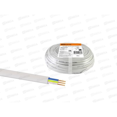 Шнур ШВВП 3х0,5 ГОСТ (50м), белый, 0023  *50