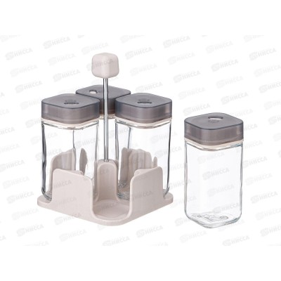 Набор емкостей для специй Agness на подставке 4шт 100мл 671-106 Набор емкостей для специй Agness на подставке 4шт 100мл 671-106