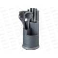 Набор Agness из 9пр 5нож полов,лопатка,шумовка,подставка серый 671-205