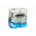 Бумага туалетная BERRY Classik 2х-слойная, 4 рулона на втулке белая *16