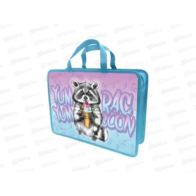 Папка-портфель A4 Lamark Сластена Енот, молн.с ручк.035